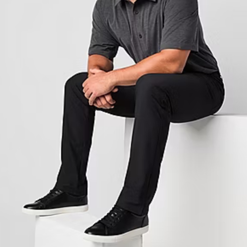 Stylus Chino Mens Straight Fit Flat Front Dress Pants